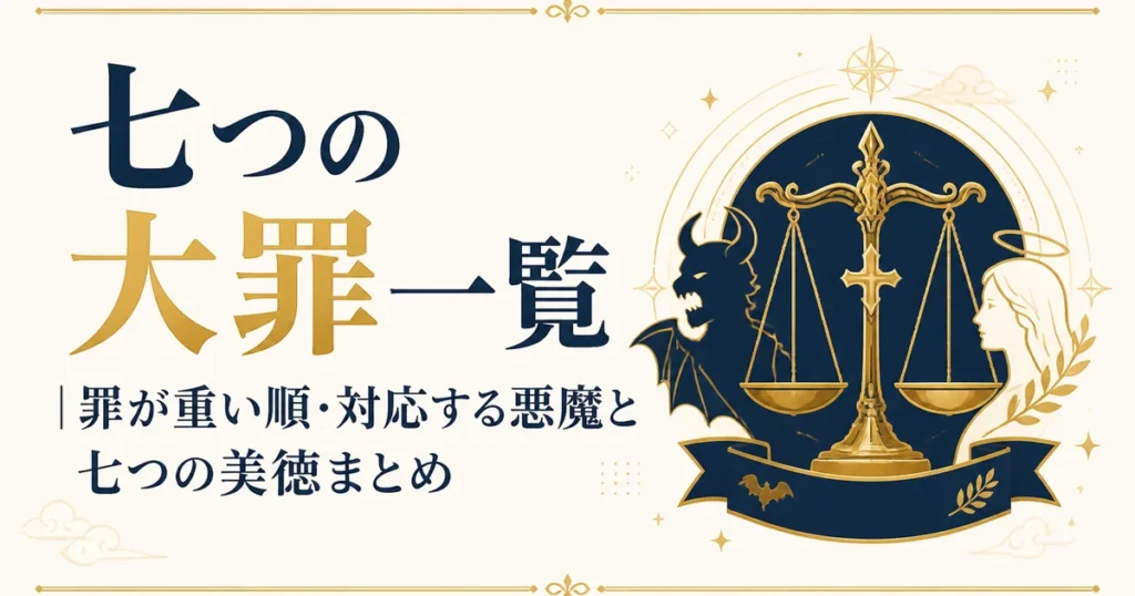 七つの大罪一覧｜罪が重い順・対応する悪魔と七つの美徳まとめ