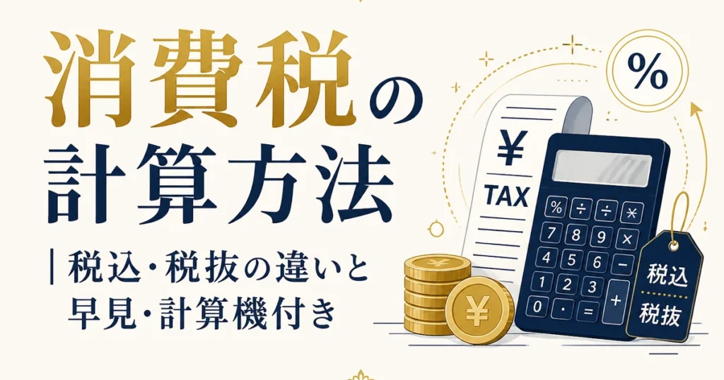 消費税の計算方法｜税込・税抜の違いと早見・計算機付き